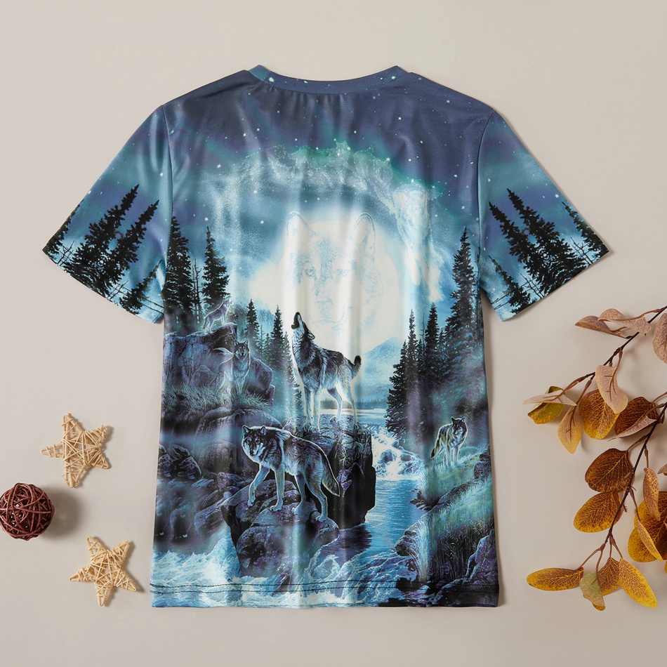 Stylish Mountain Allover Short-sleeve Tee